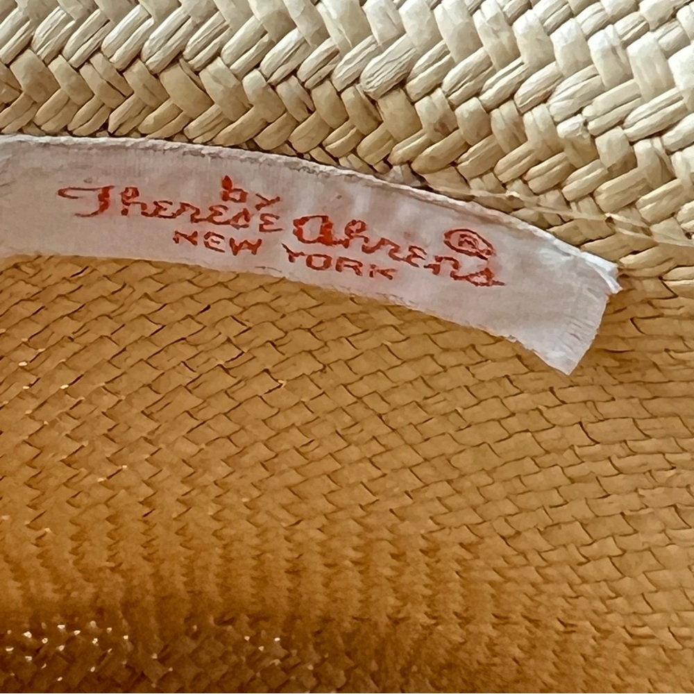VINTAGE 60s Therese Ahrens Ecuador Straw Sun Hat Gold Coin Statement - Picture 12 of 14